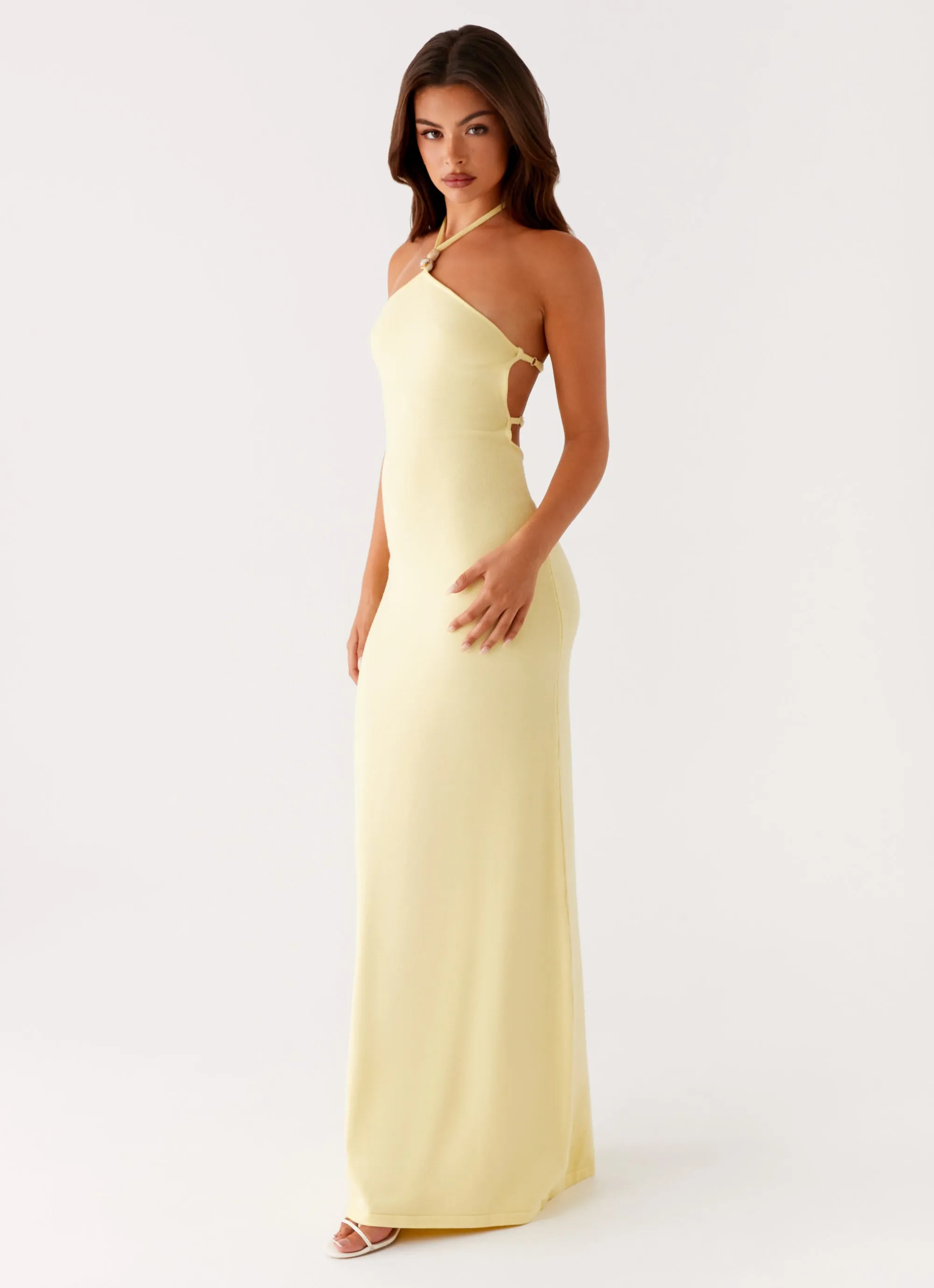 Snag Resistant Fabric Elisha Knit Maxi Dress - Yellow
