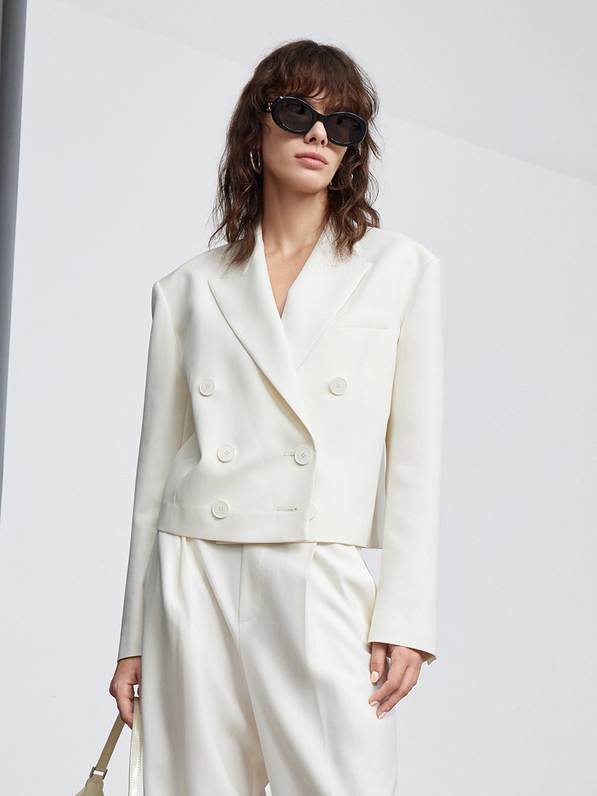 Double Breasted Cropped Blazer