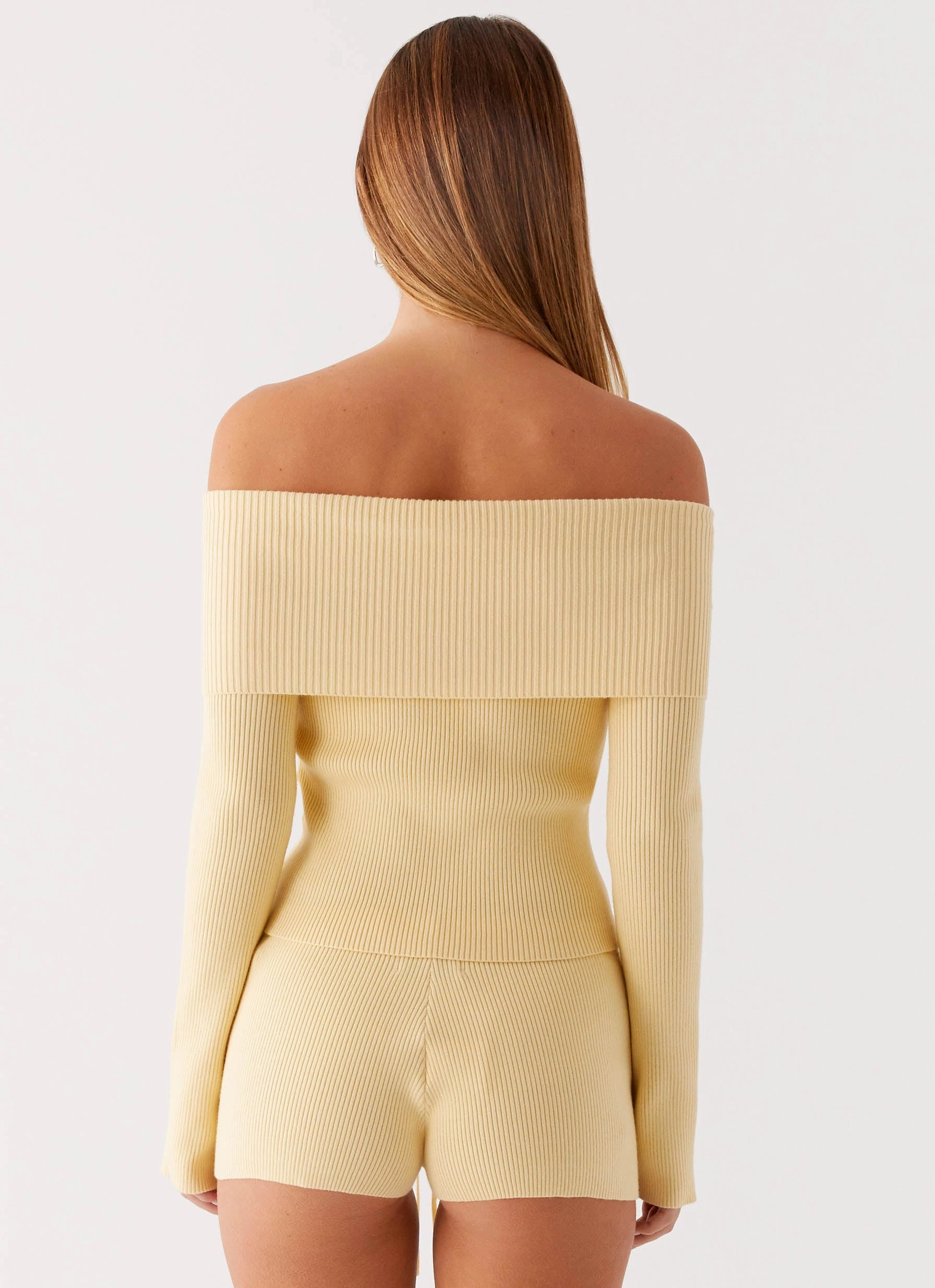 Trendy Must Have Muted Muse Knit Mini Short - Yellow