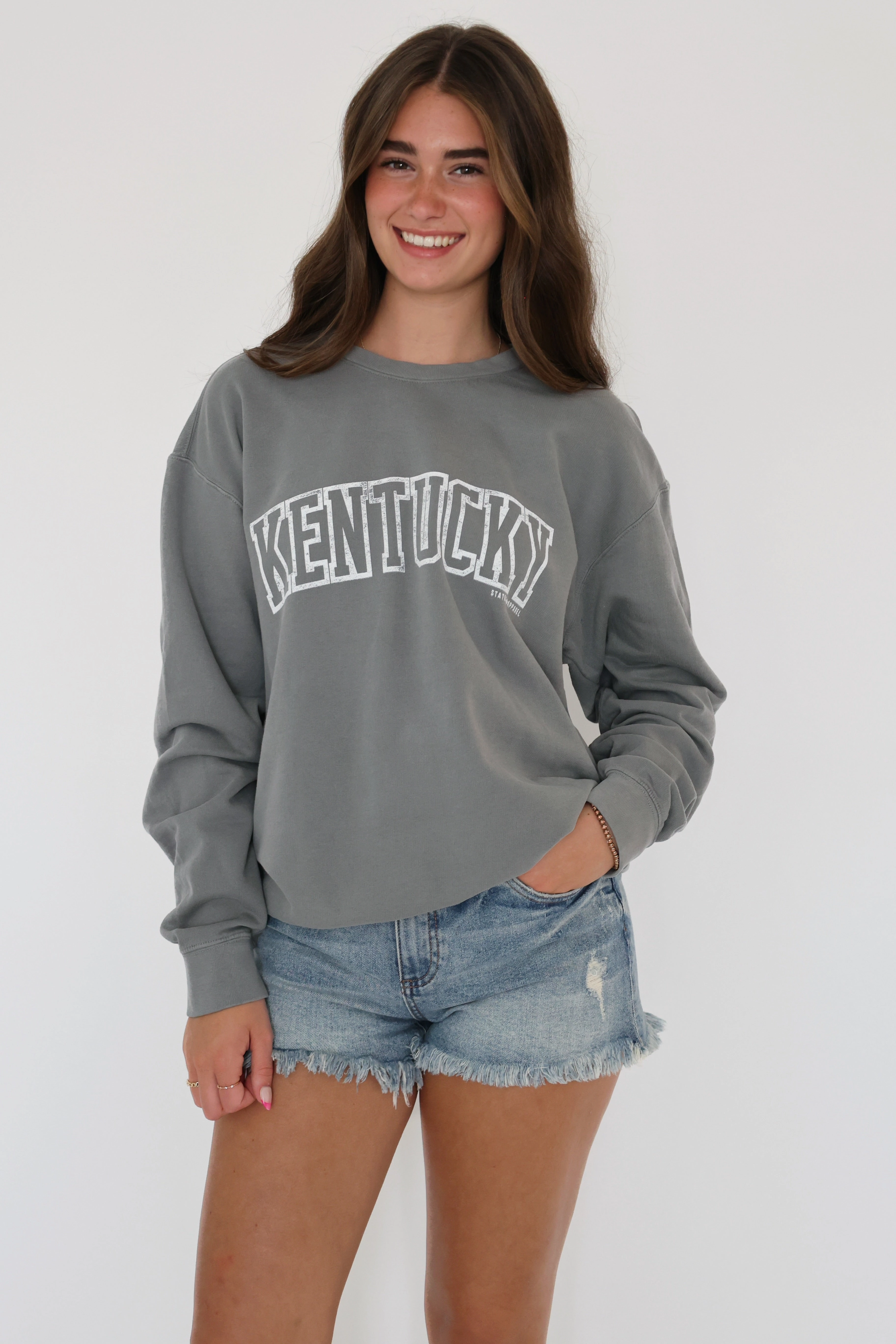 Biodegradable material Kentucky Color Sweatshirt- Grey