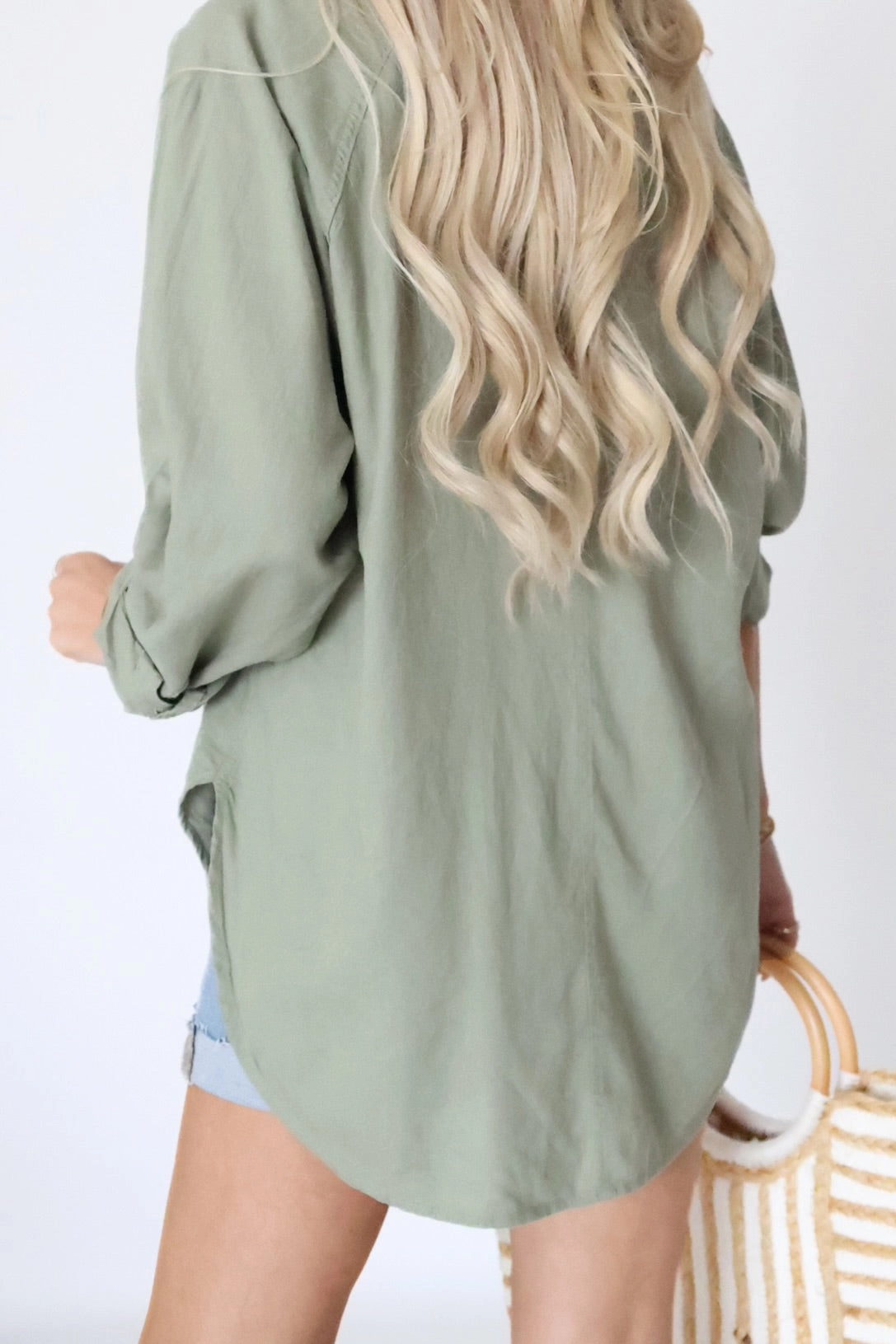 Cozy Sweatshirt Architectural Tailoring The Perfect Linen Top - Avocado