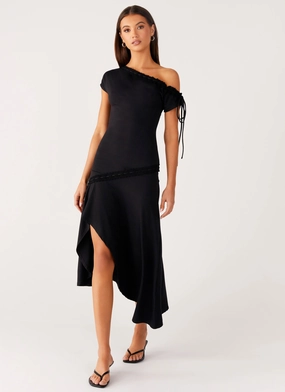 Stream Cut Downtown Midi Dress - Black
