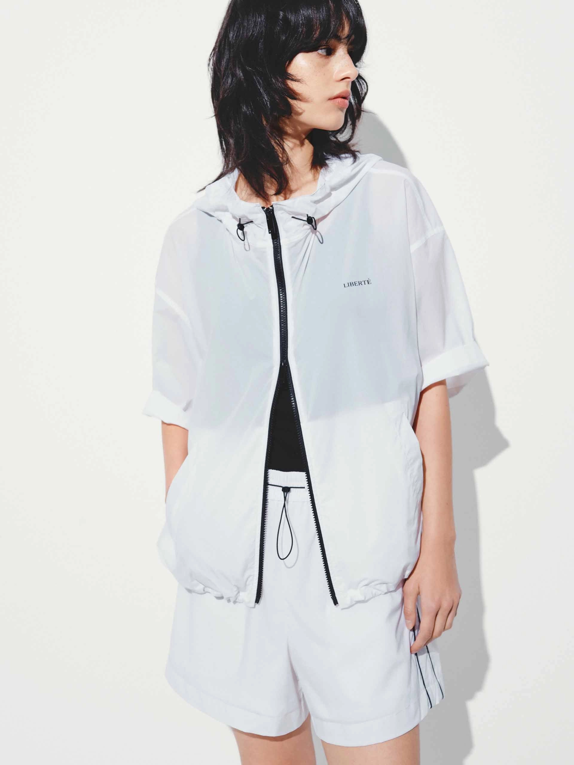 Drawstring Hem Hooded Coat