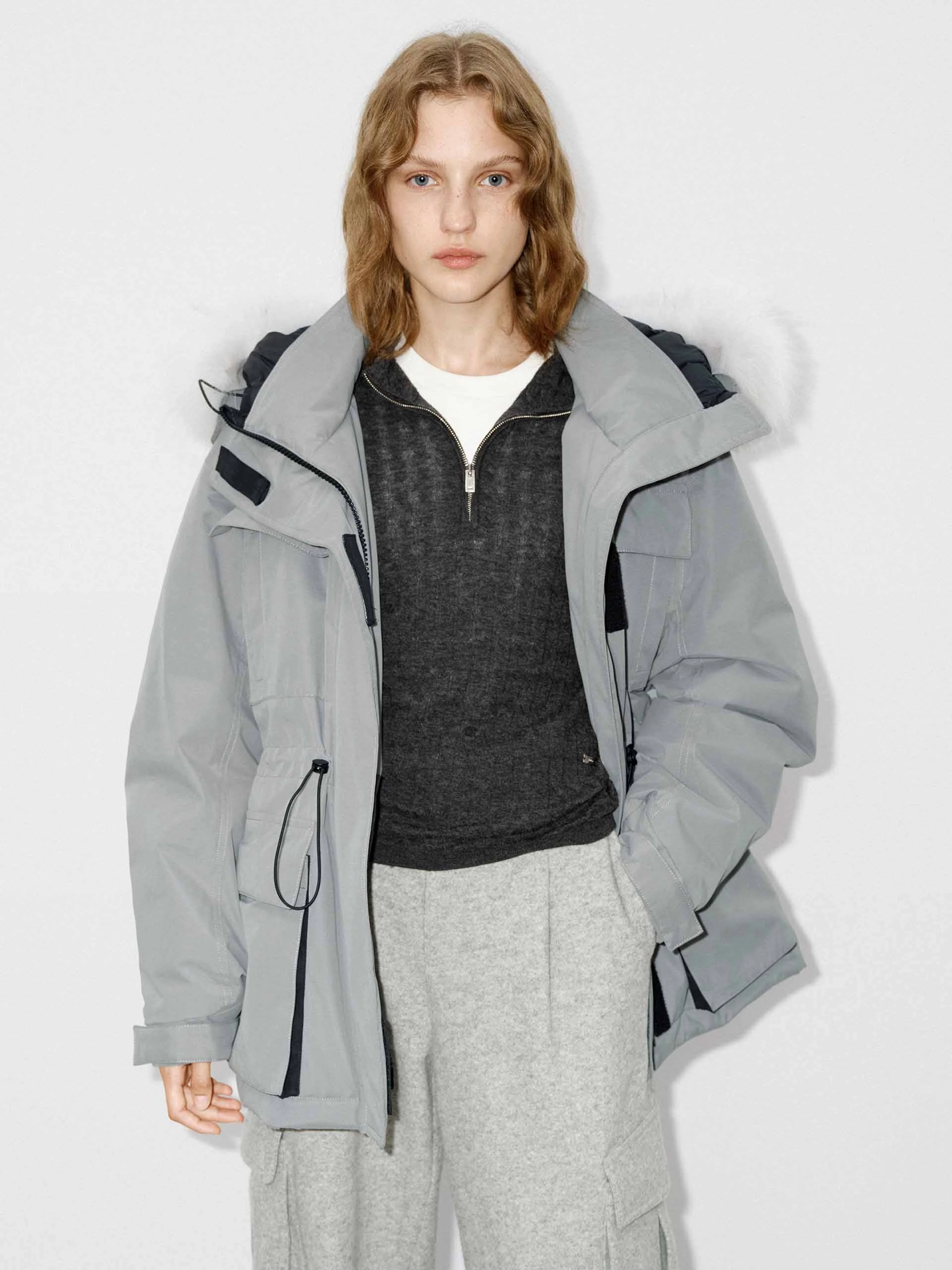Drawstring Hooded Puffer Jacket