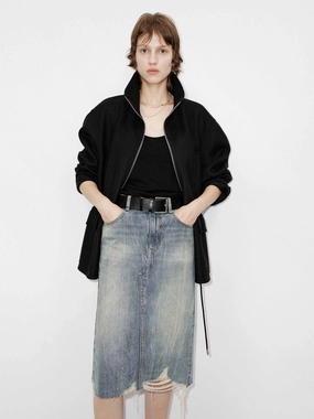 Drawstring Waist Wool Coat Drawstring Waist Wool Coat