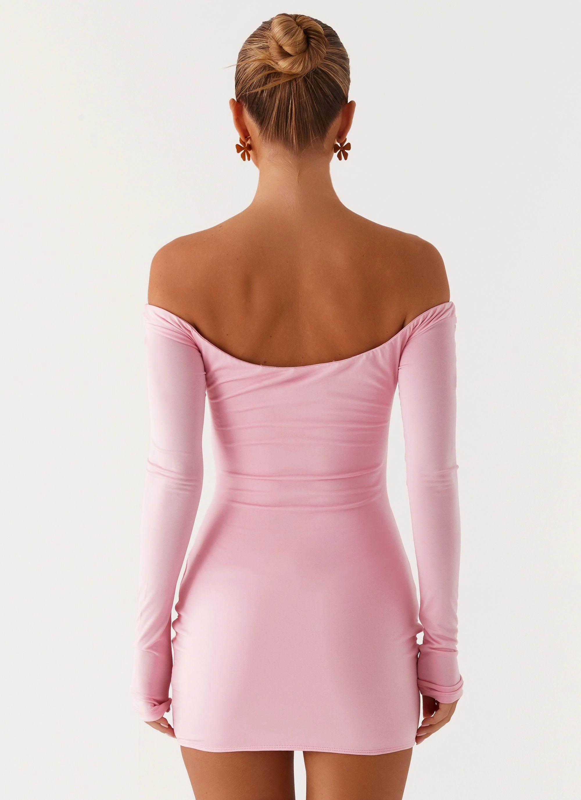 Dream Girl Mini Dress - Pink Gentle Fit Mesh-Sleeve