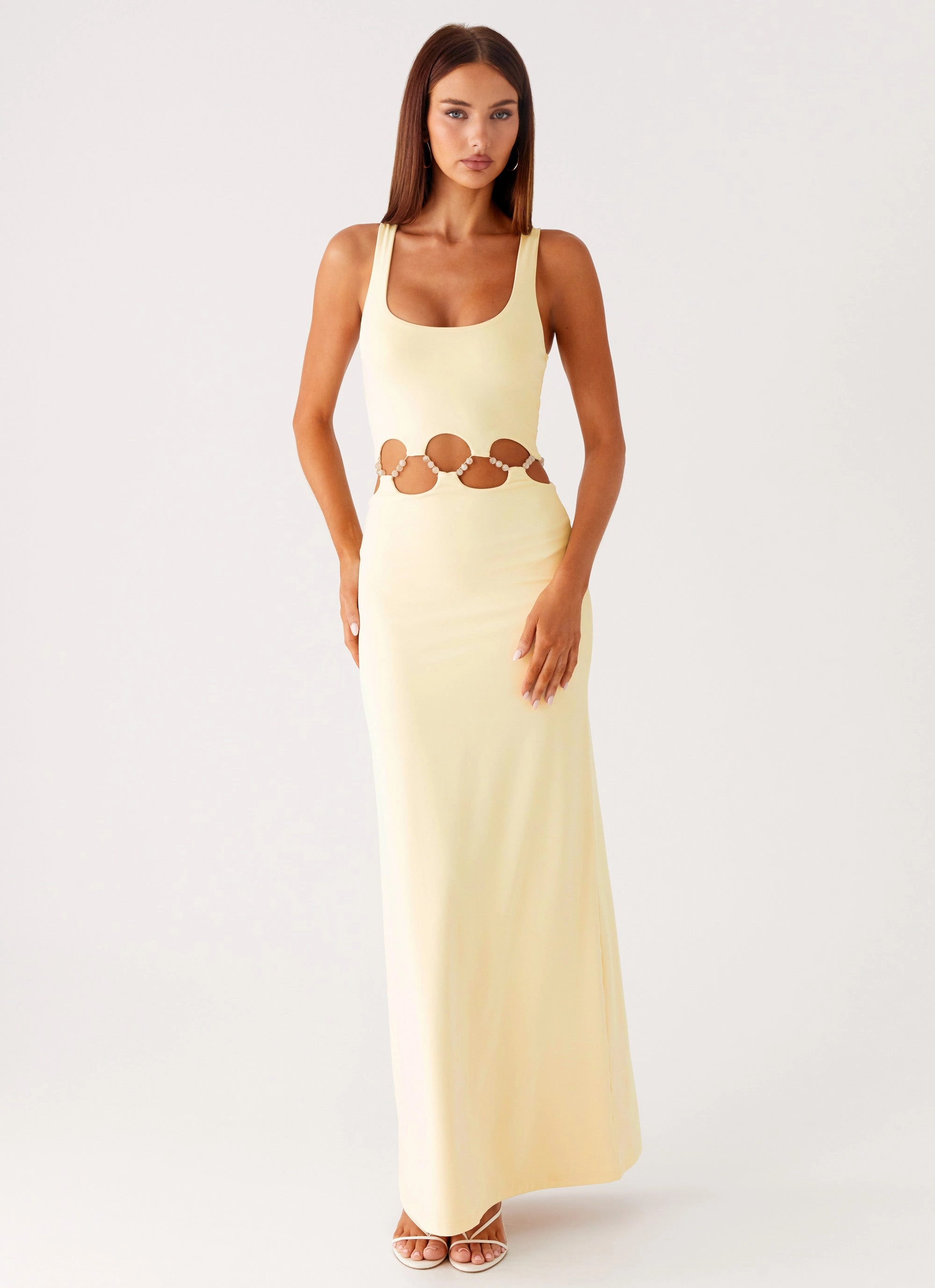 Dreamboat Beaded Maxi Dress - Yellow Versatile Cut