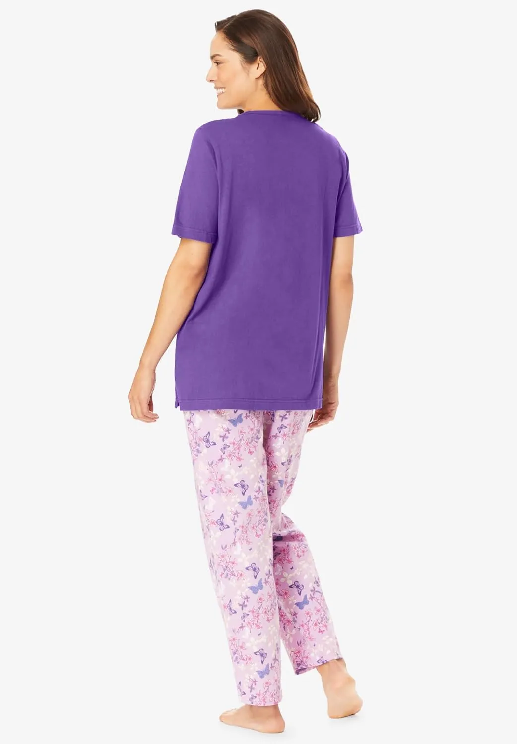 Dreams & Co. Plus Size Graphic Tee PJ Set