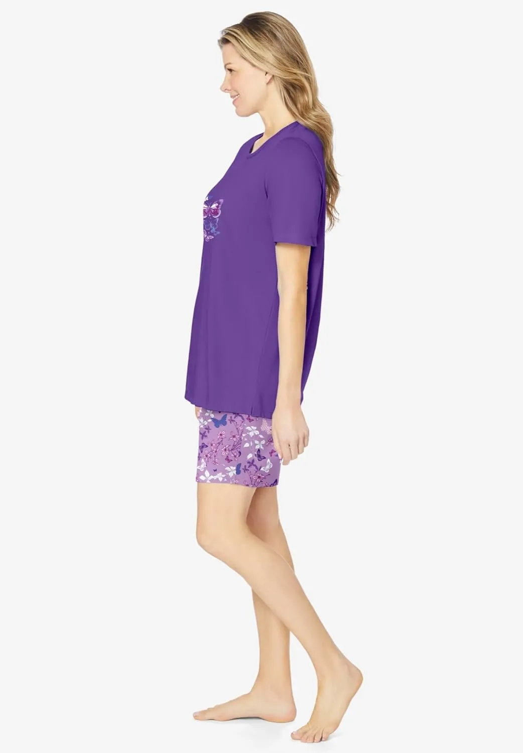 Dreams & Co. Plus Size Knit Pj Short Set