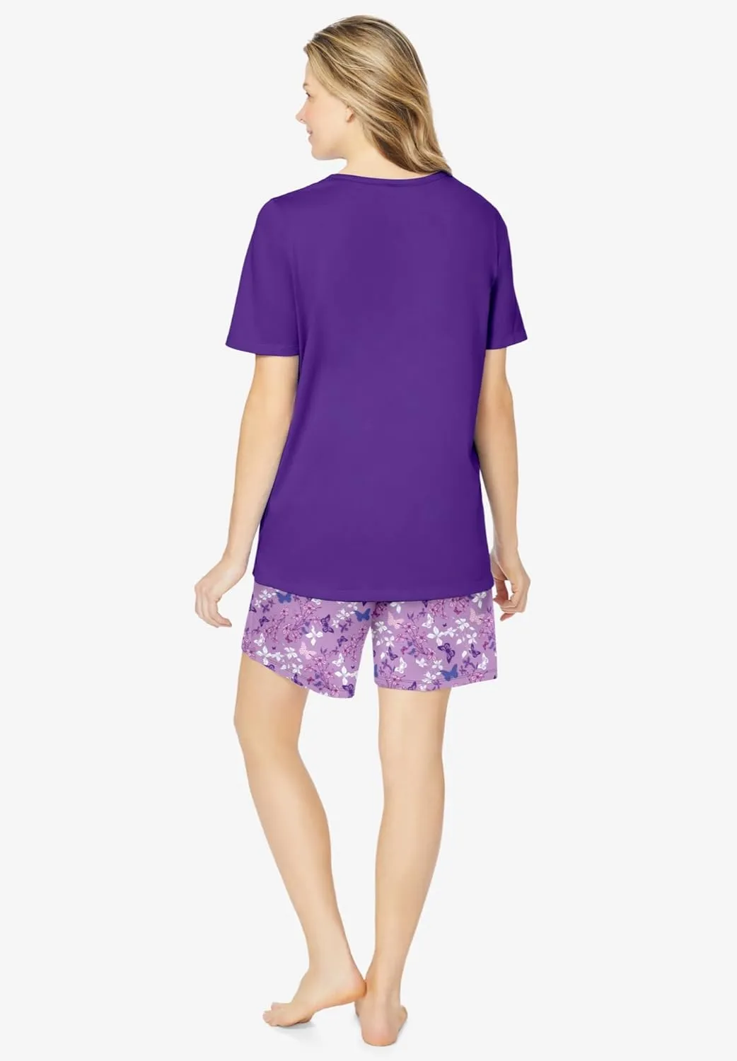 Dreams & Co. Plus Size Knit Pj Short Set