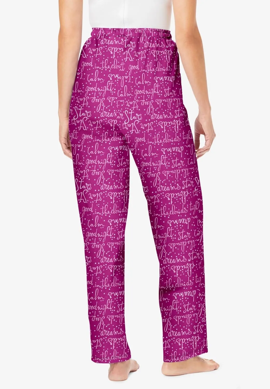 Dreams & Co. Plus Size Knit Sleep Pant