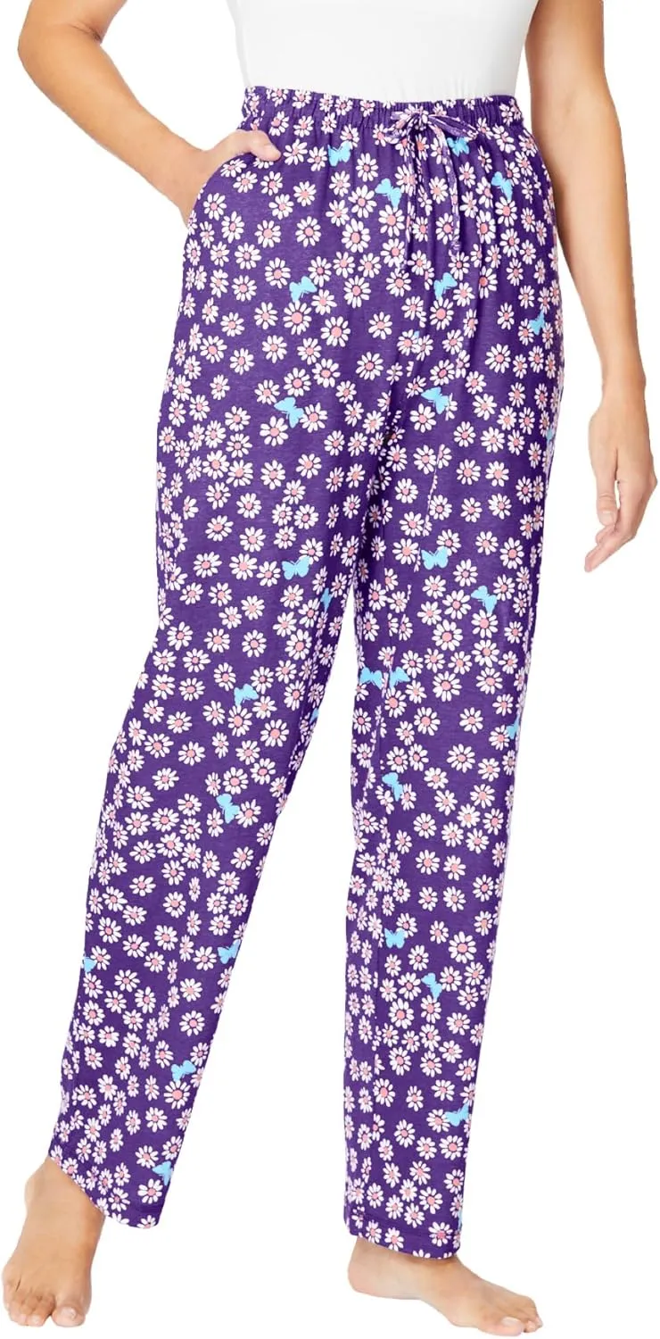 Dreams & Co. Plus Size Knit Sleep Pant