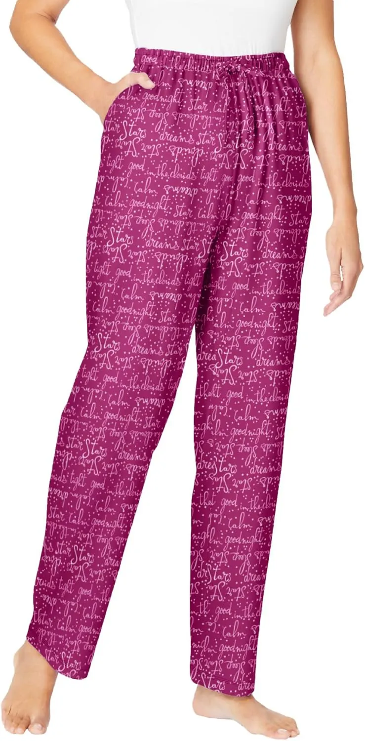 Dreams & Co. Plus Size Knit Sleep Pant