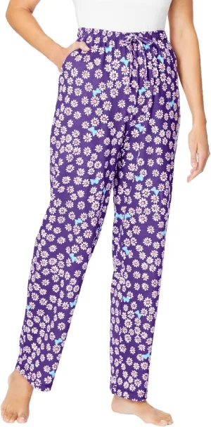 Dreams & Co. Plus Size Knit Sleep Pant