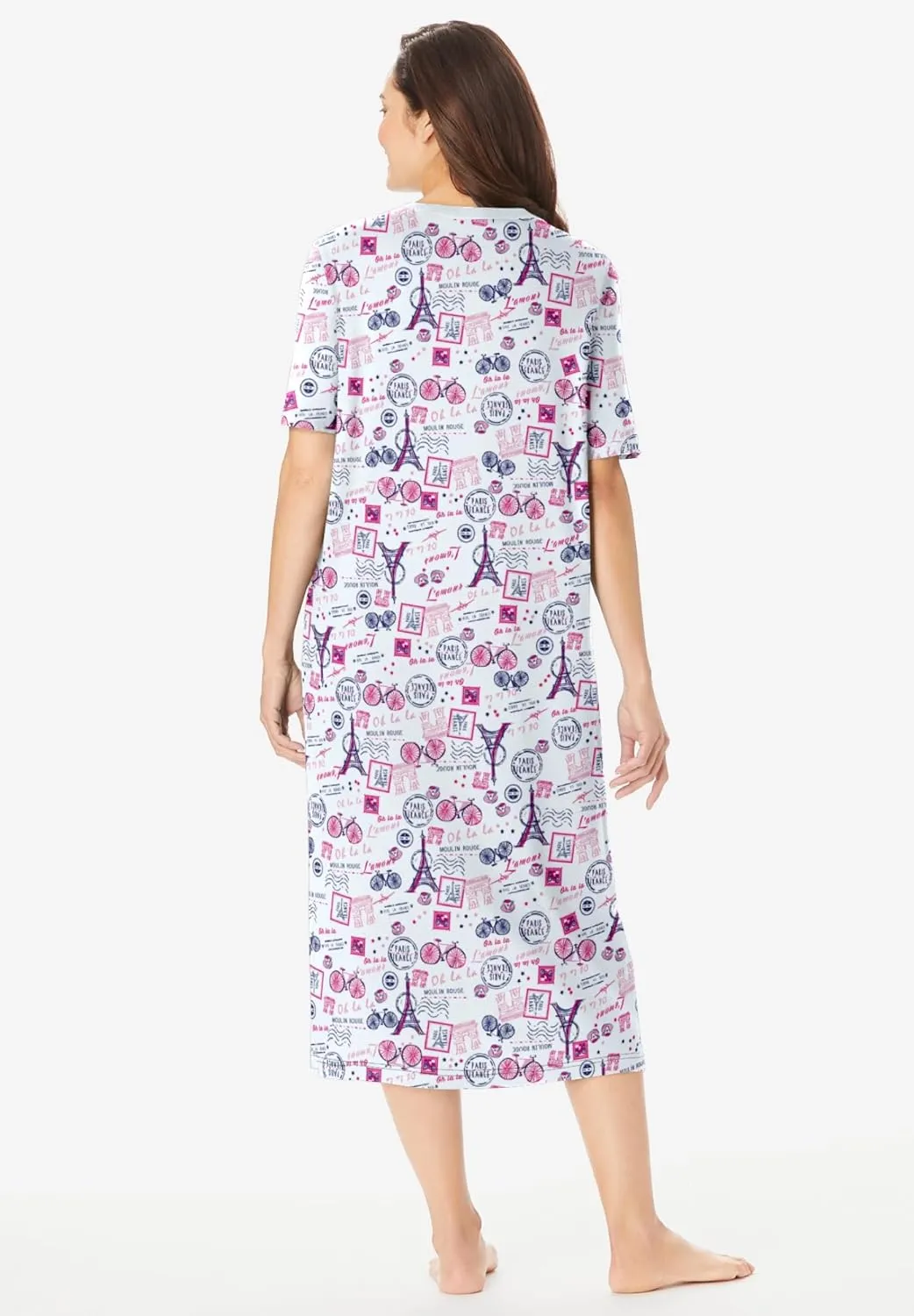 Dreams & Co. Plus Size Long Print Sleepshirt