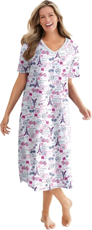 Dreams & Co. Plus Size Long Print Sleepshirt