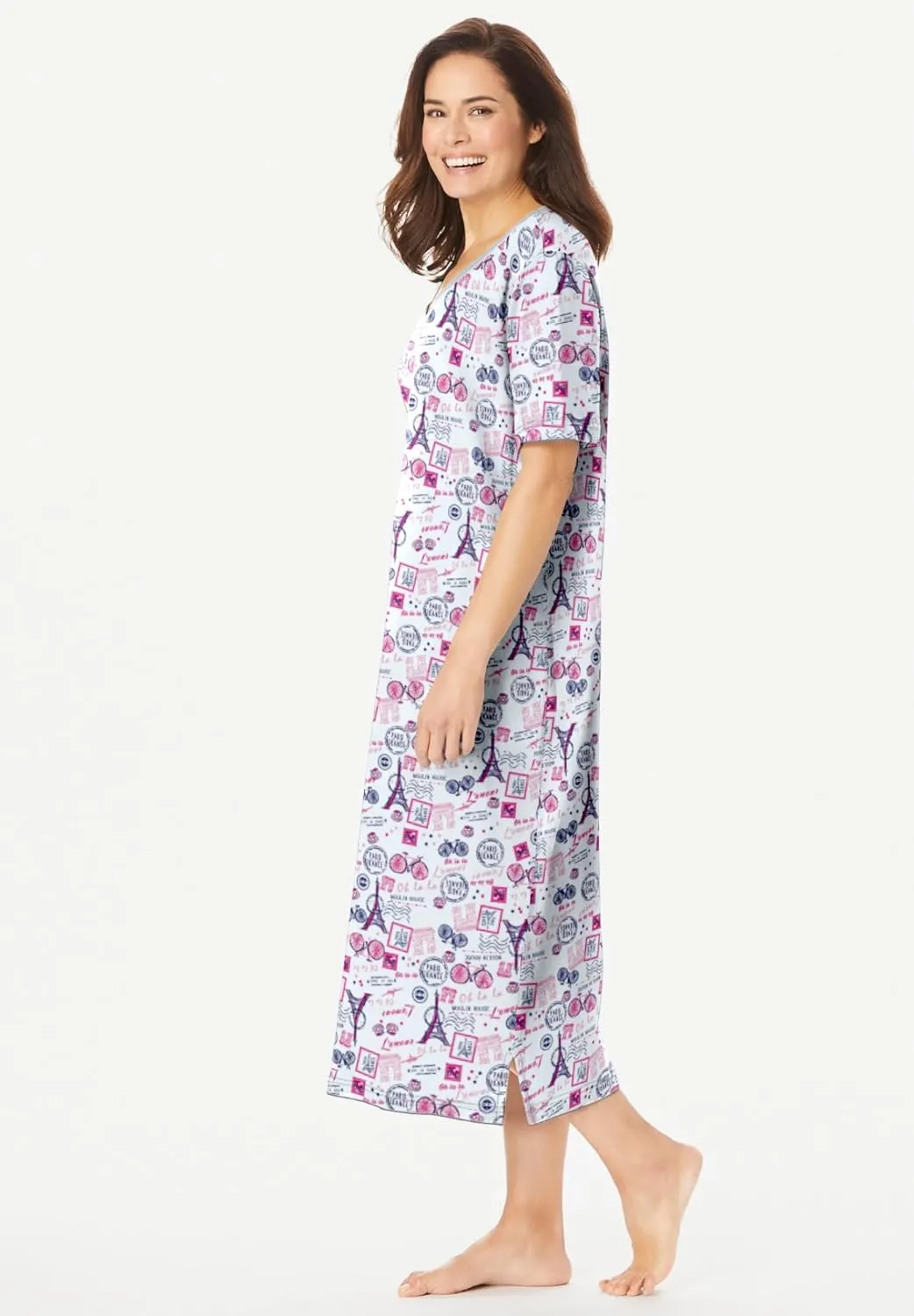 Dreams & Co. Plus Size Long Print Sleepshirt