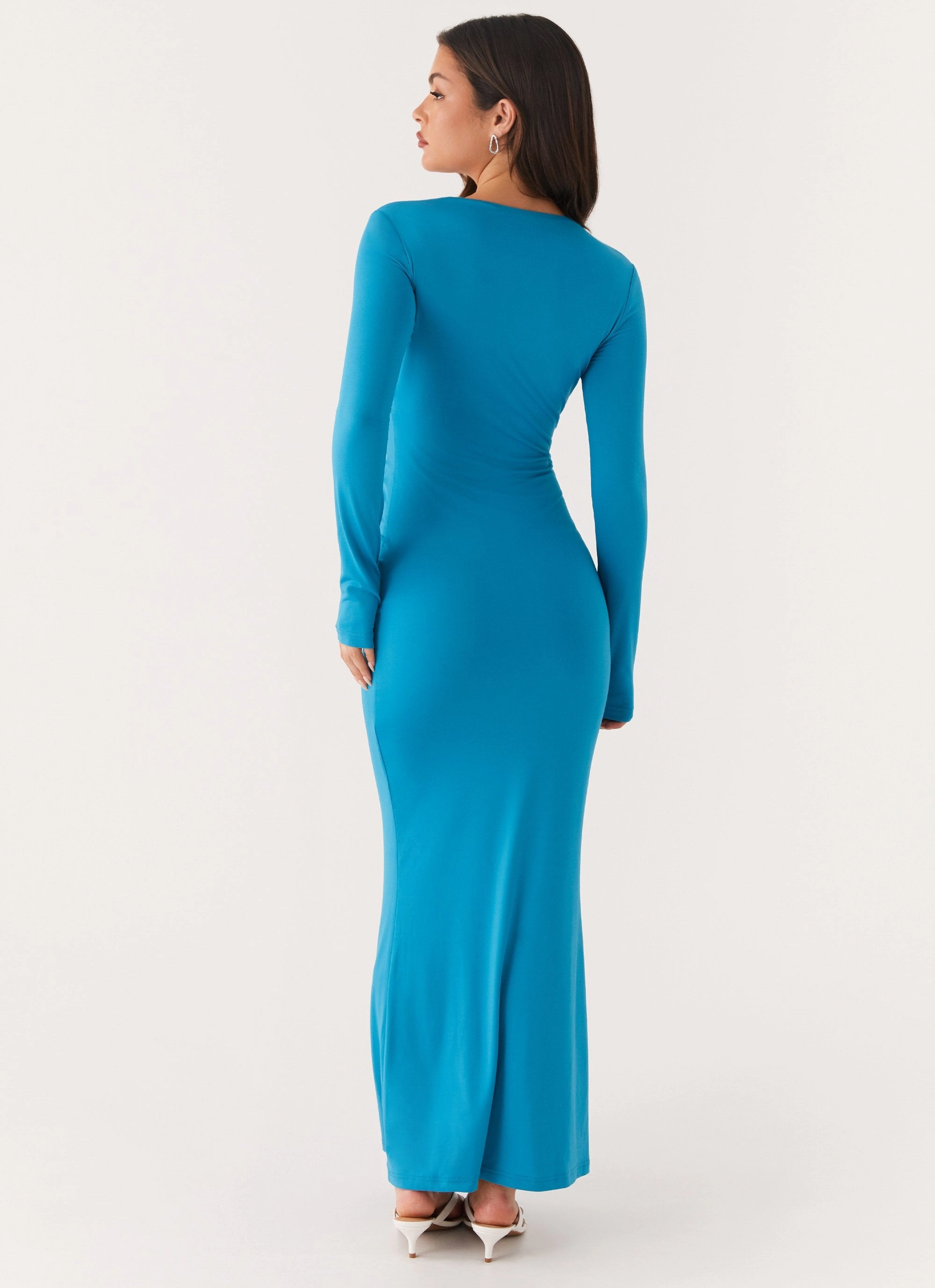 Breezy Fit Miesha Long Sleeve Maxi Dress - Blue