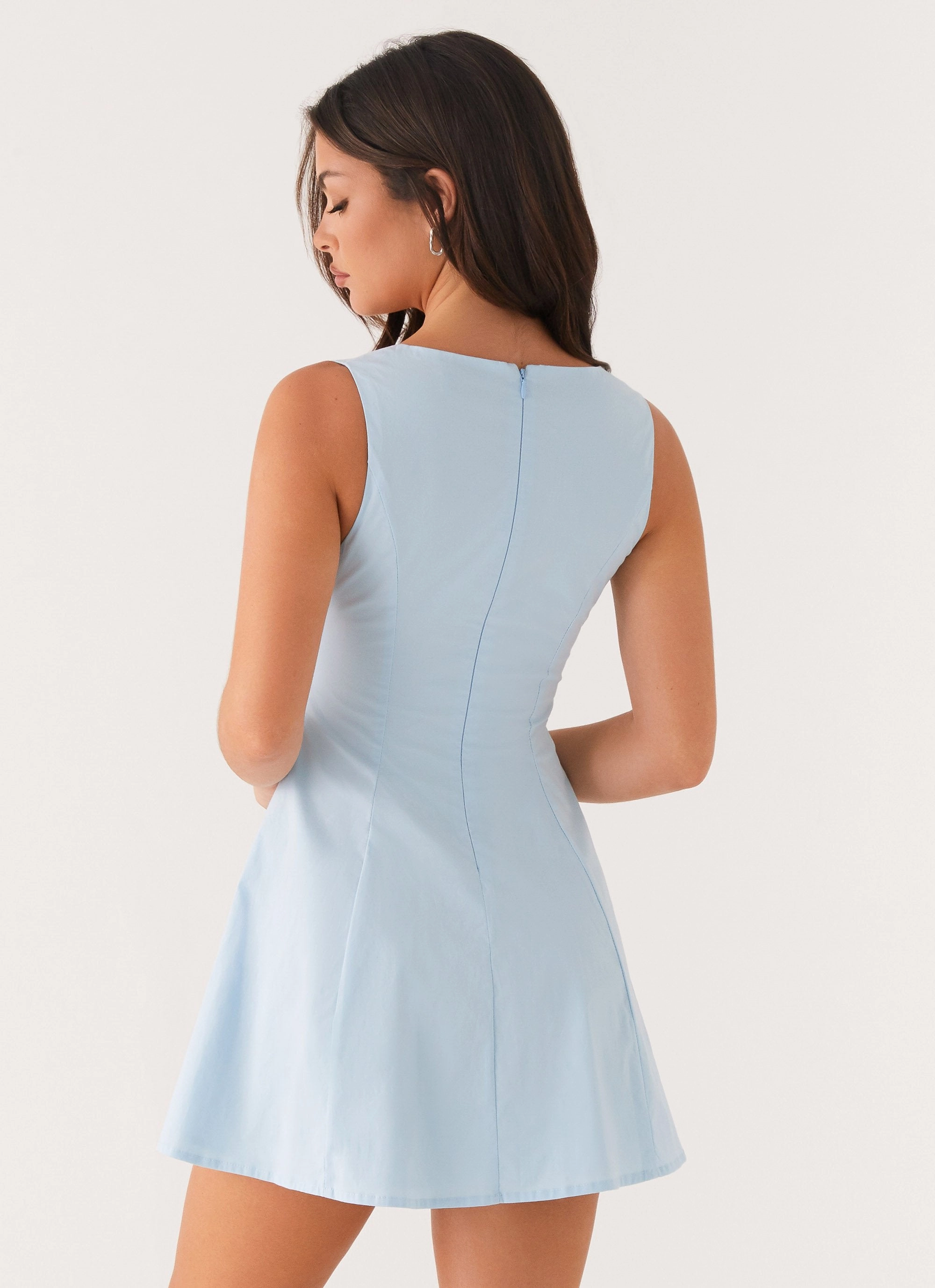 Drew Mini Dress - Blue Sophisticated Elegance Casual-Look