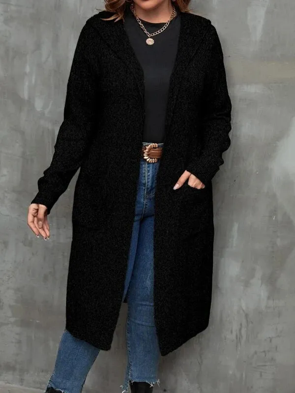 Dual Pocket Hooded Duster Cardigan