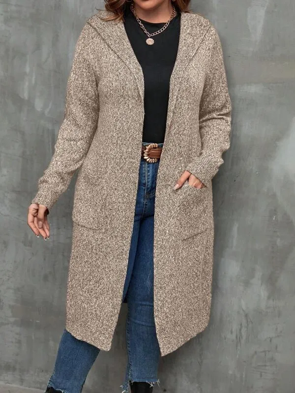 Dual Pocket Hooded Duster Cardigan