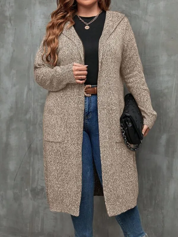 Dual Pocket Hooded Duster Cardigan