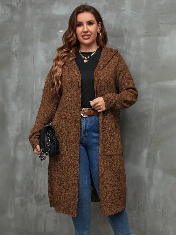 Dual Pocket Hooded Duster Cardigan