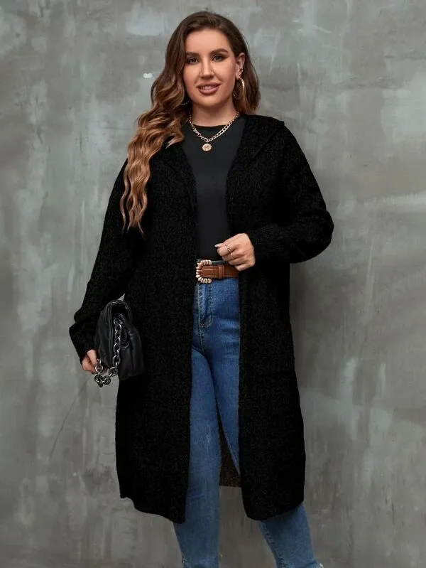 Dual Pocket Hooded Duster Cardigan