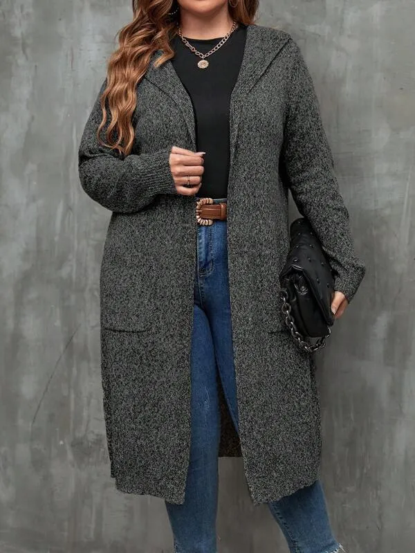 Dual Pocket Hooded Duster Cardigan