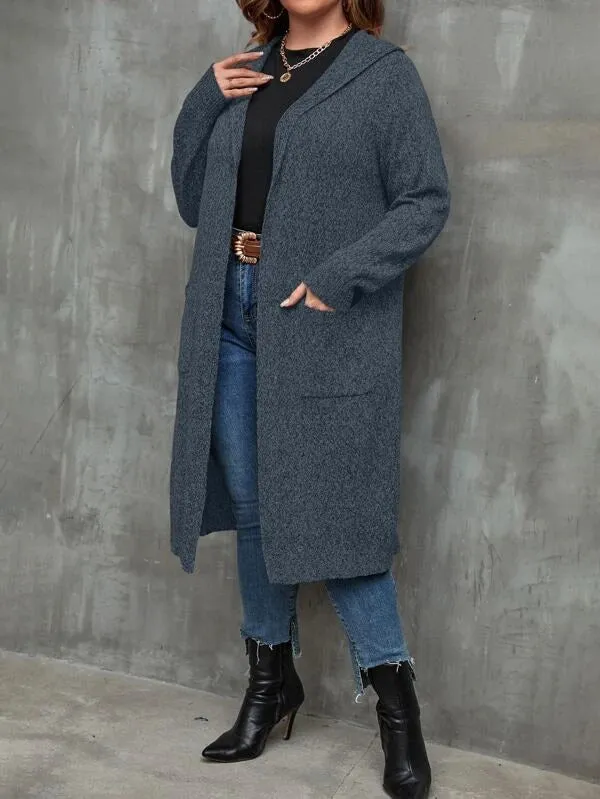 Dual Pocket Hooded Duster Cardigan