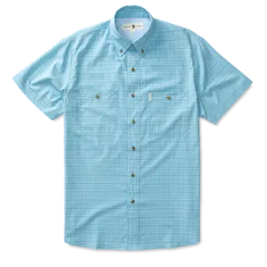 Duck Head: Howland SS Plaid Performance Poplin Guide Shirt: Sky Blue