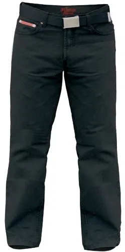 Duke Men's Plus Size Jeans Bedford Cord With Belt in Black Waist 40 to 60"