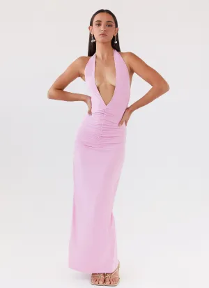 Durable Quality Whisked Away Halterneck Maxi Dress - Pink Whisked Away Halterneck Maxi Dress - Pink Stylish Design