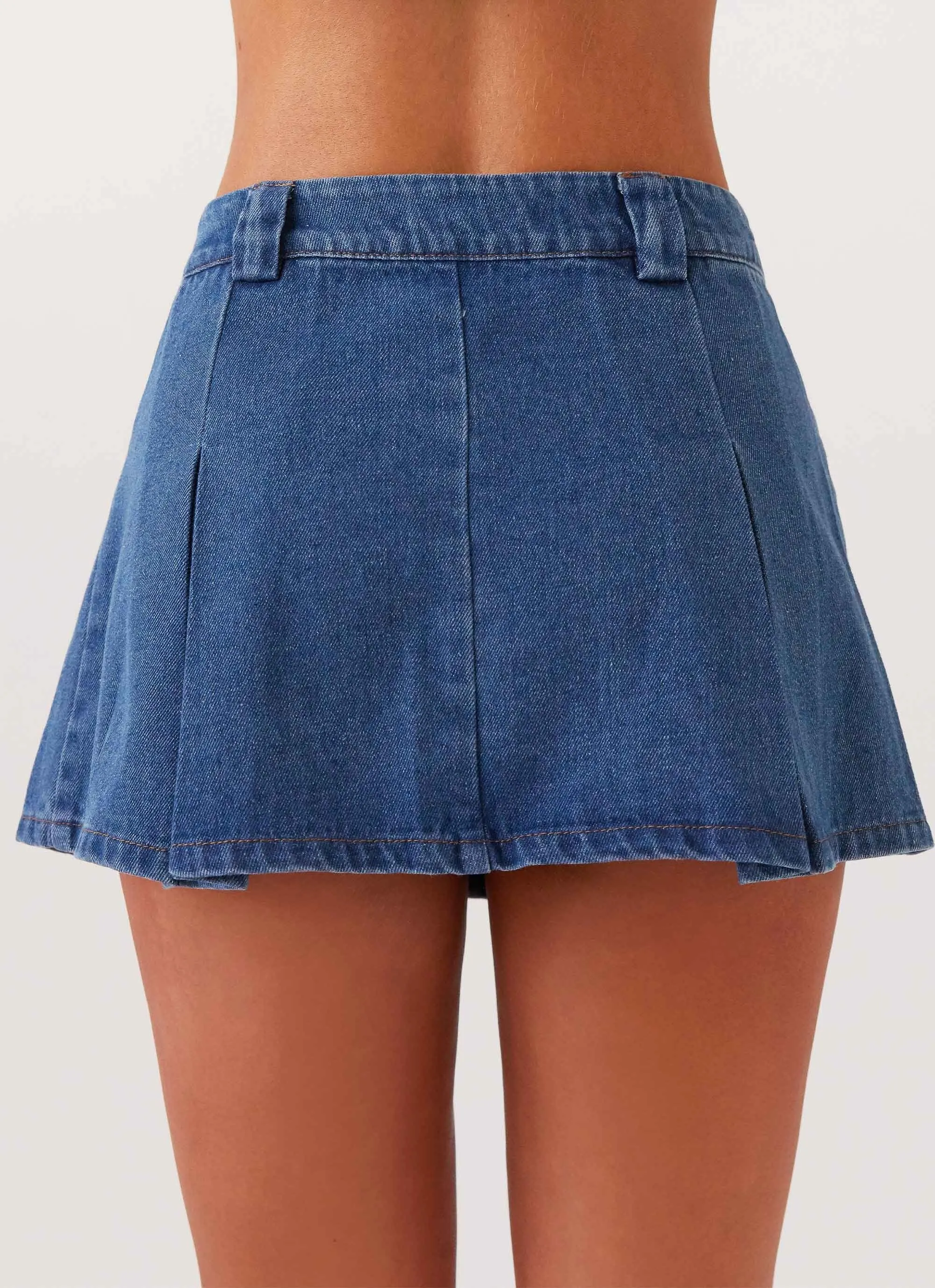 Vibe Shot Ashlyn Denim Mini Skirt - Indigo