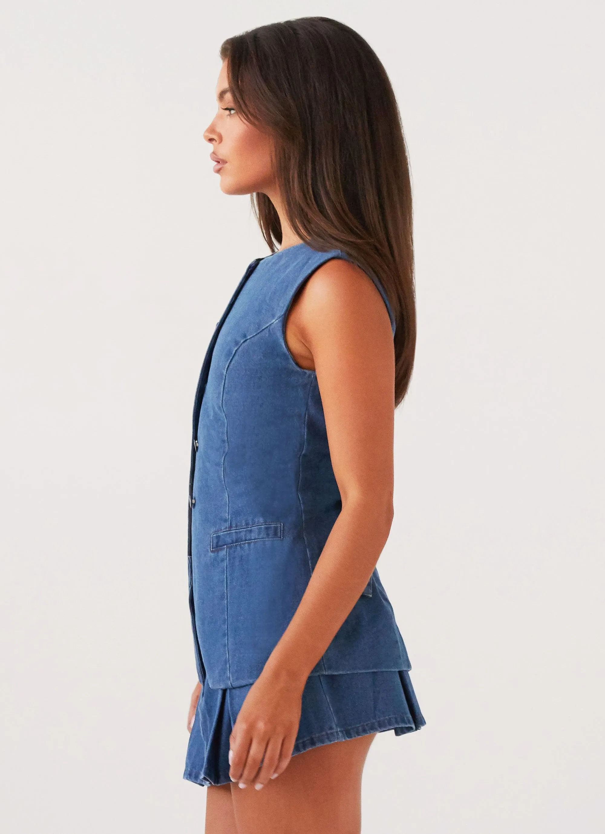 Ashlyn Denim Mini Skirt - Indigo Runway Ready