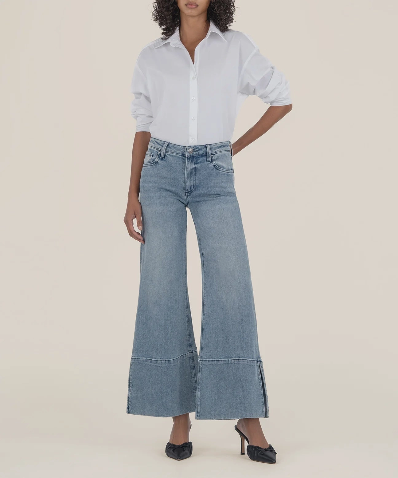 Sporty Design Adjustable Fit System Goldie Mid Rise Flare- Famous -FINAL SALE