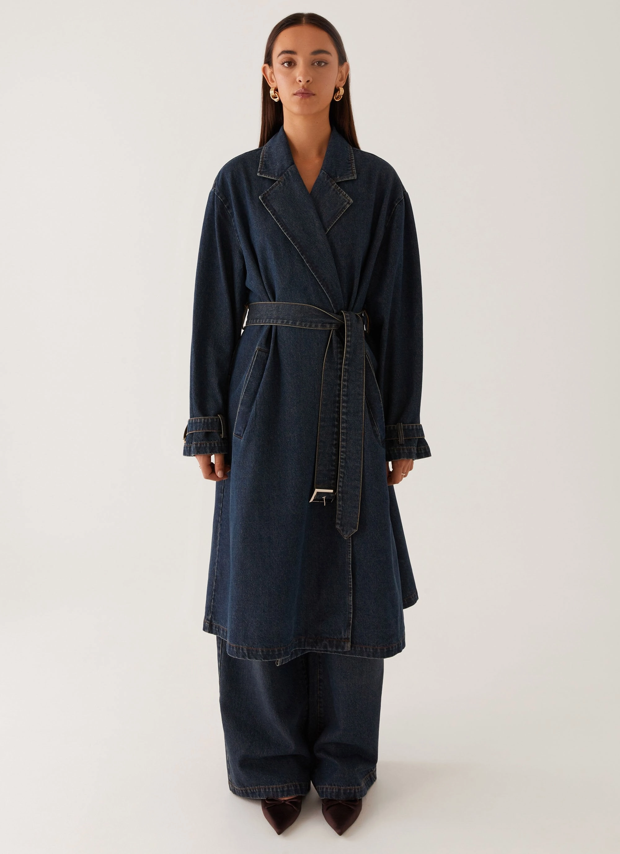 Wind Resistant Weatherproof Technology Yosemite Oversized Trench Coat - Blue