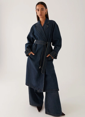 Lightweight Fabric heavy duty fabric Yosemite Oversized Trench Coat - Blue