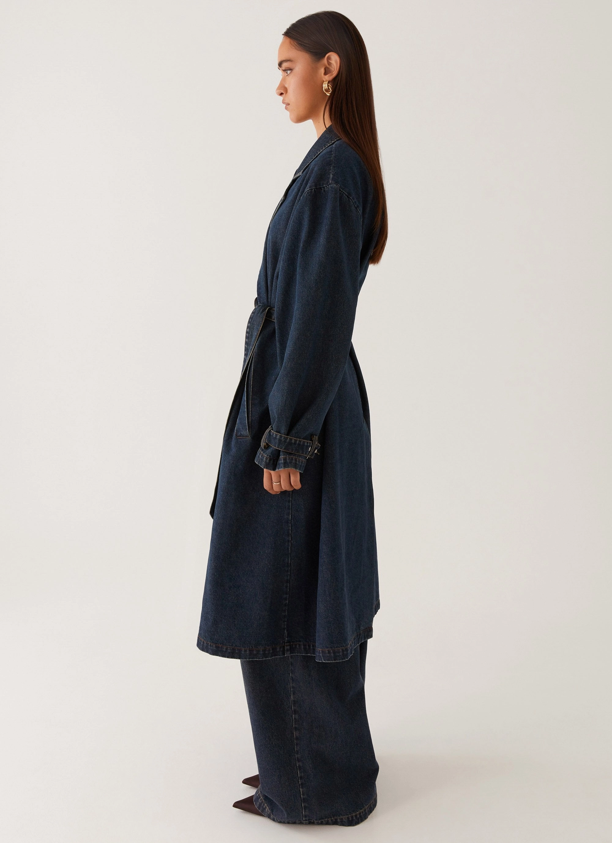 Yosemite Oversized Trench Coat - Blue Non Restrictive Movement