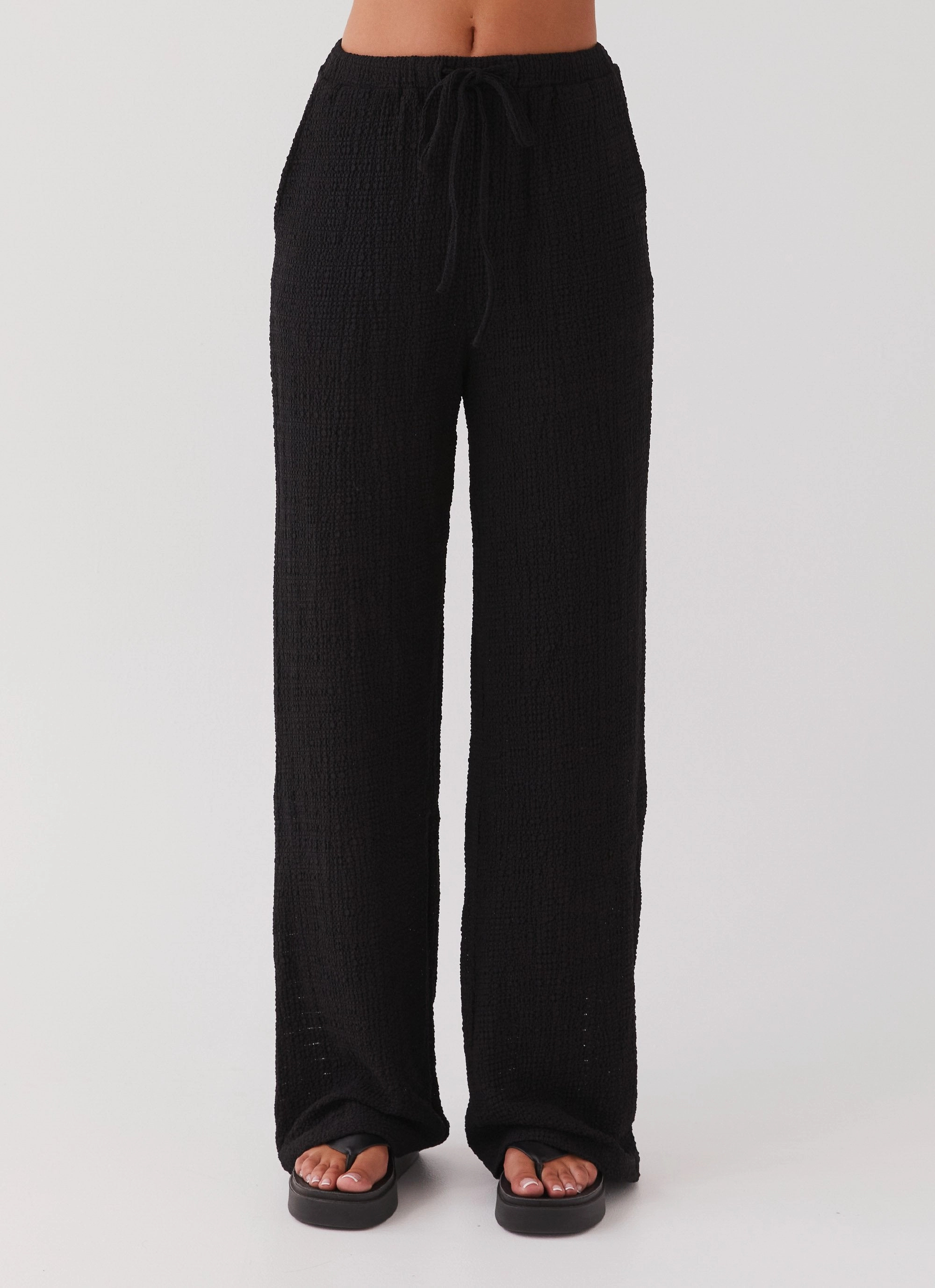 Jadey Waffle Pants - Black MoistureControlLiner Neutral Shade