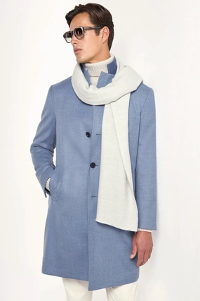Dusty blue overcoat - Made in Italy Dusty blue overcoat - Made in Italy