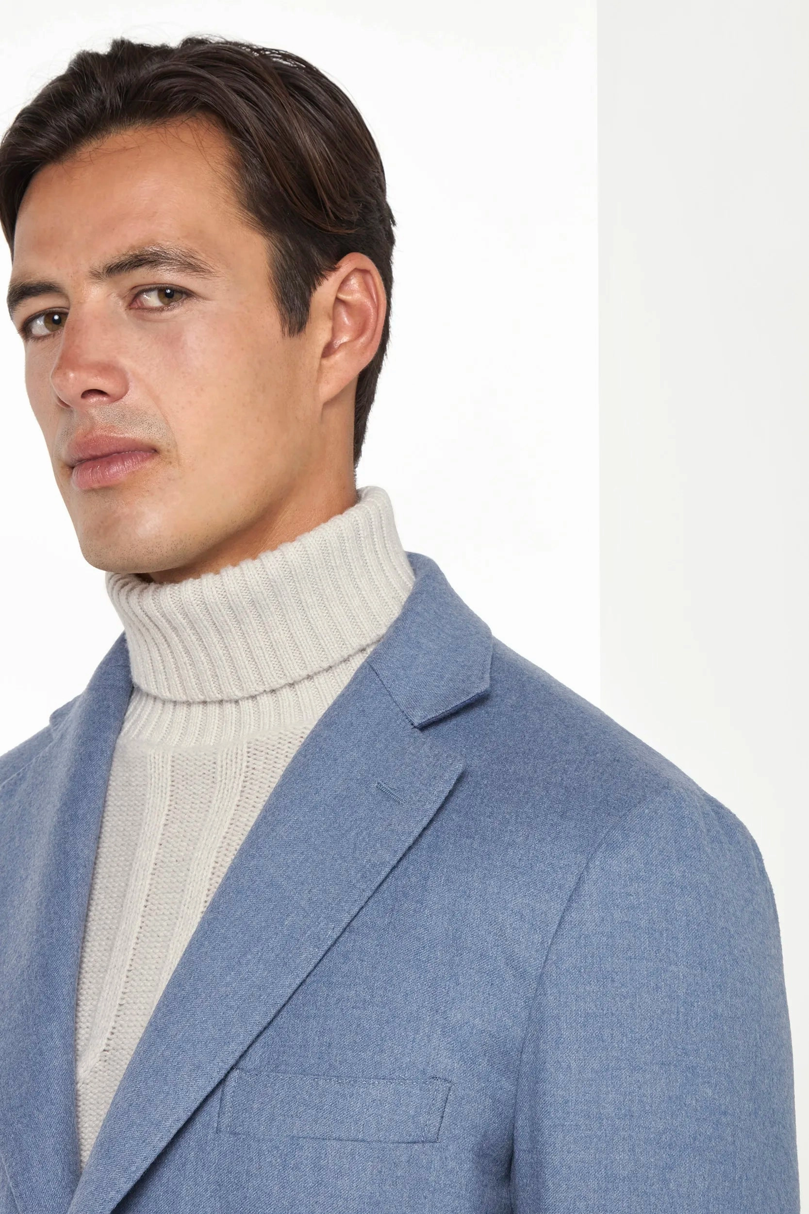 Dusty blue overcoat - Made in Italy