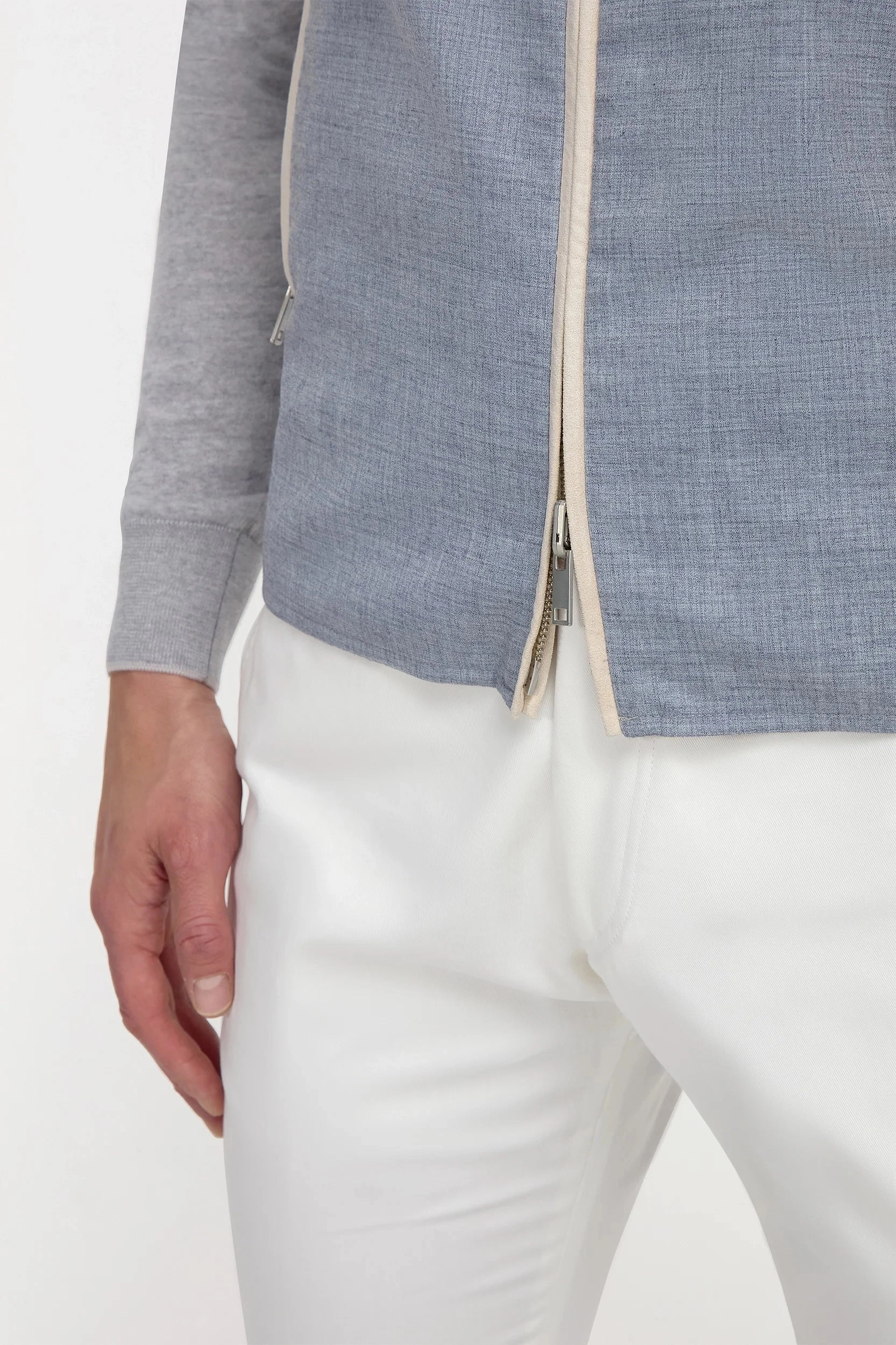 Dusty blue reversible vest - Made in Italy