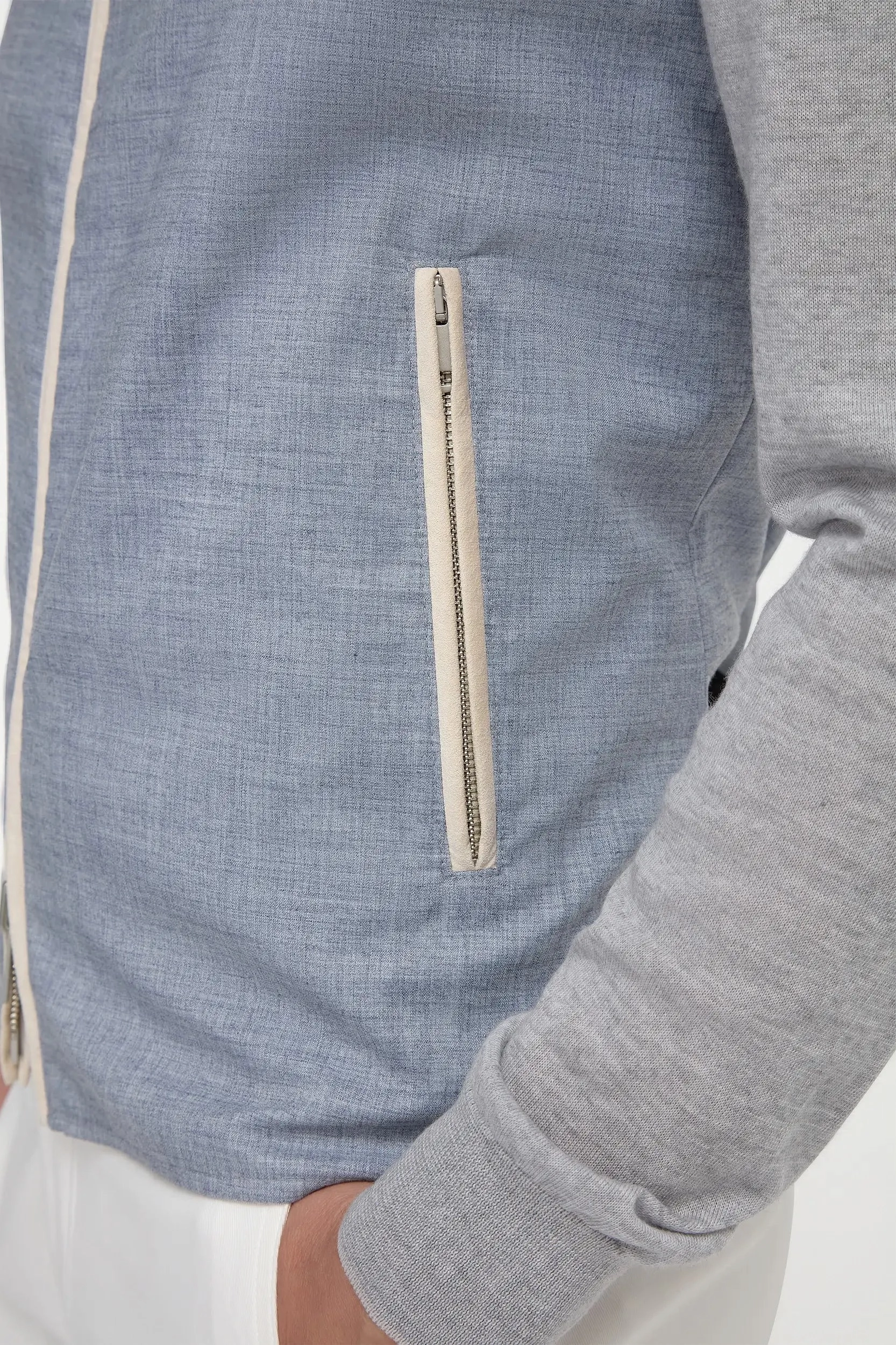 Dusty blue reversible vest - Made in Italy