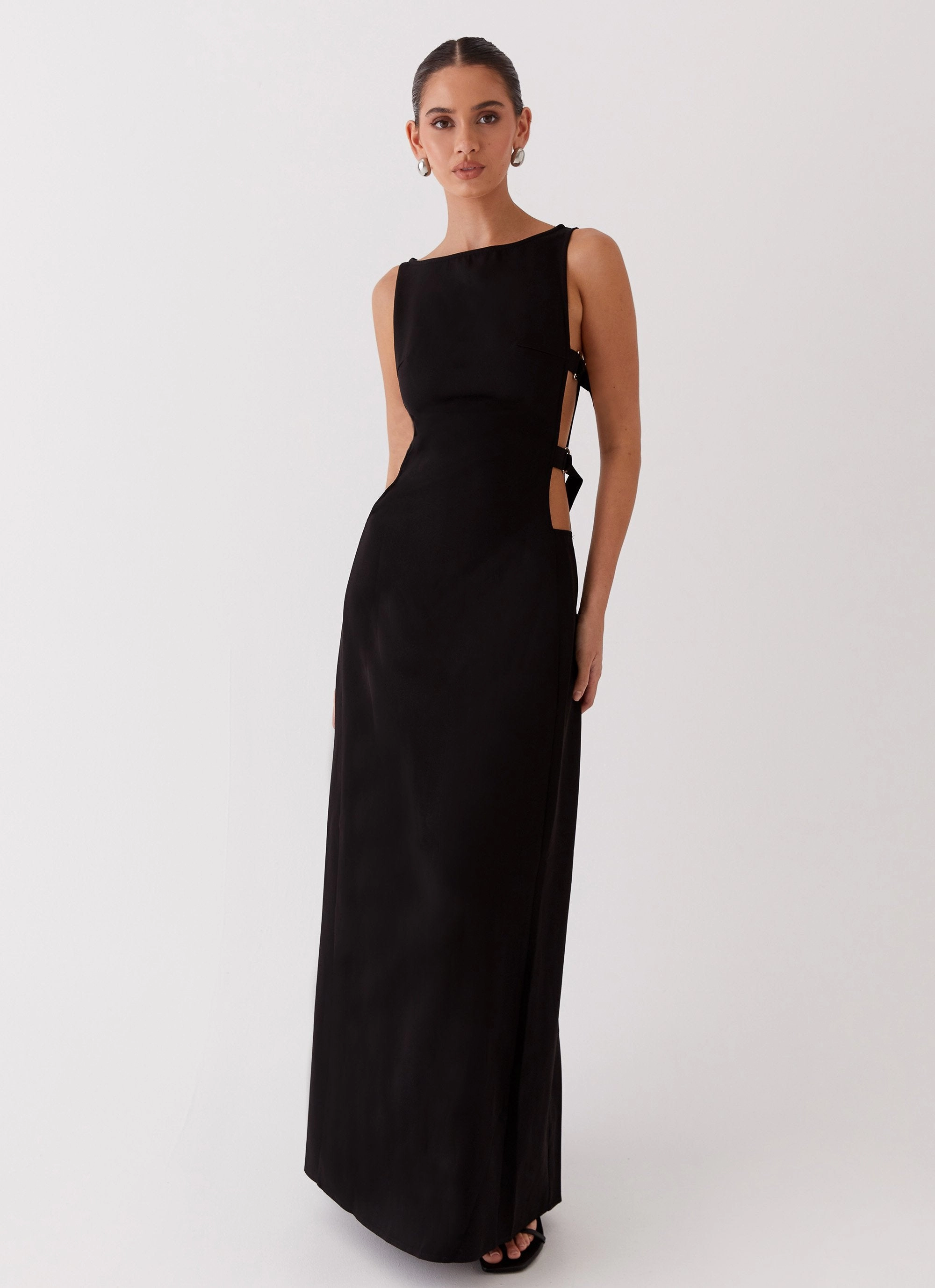 Cherish You Buckle Maxi Dress - Shadow Gentle Shine Trend Texture