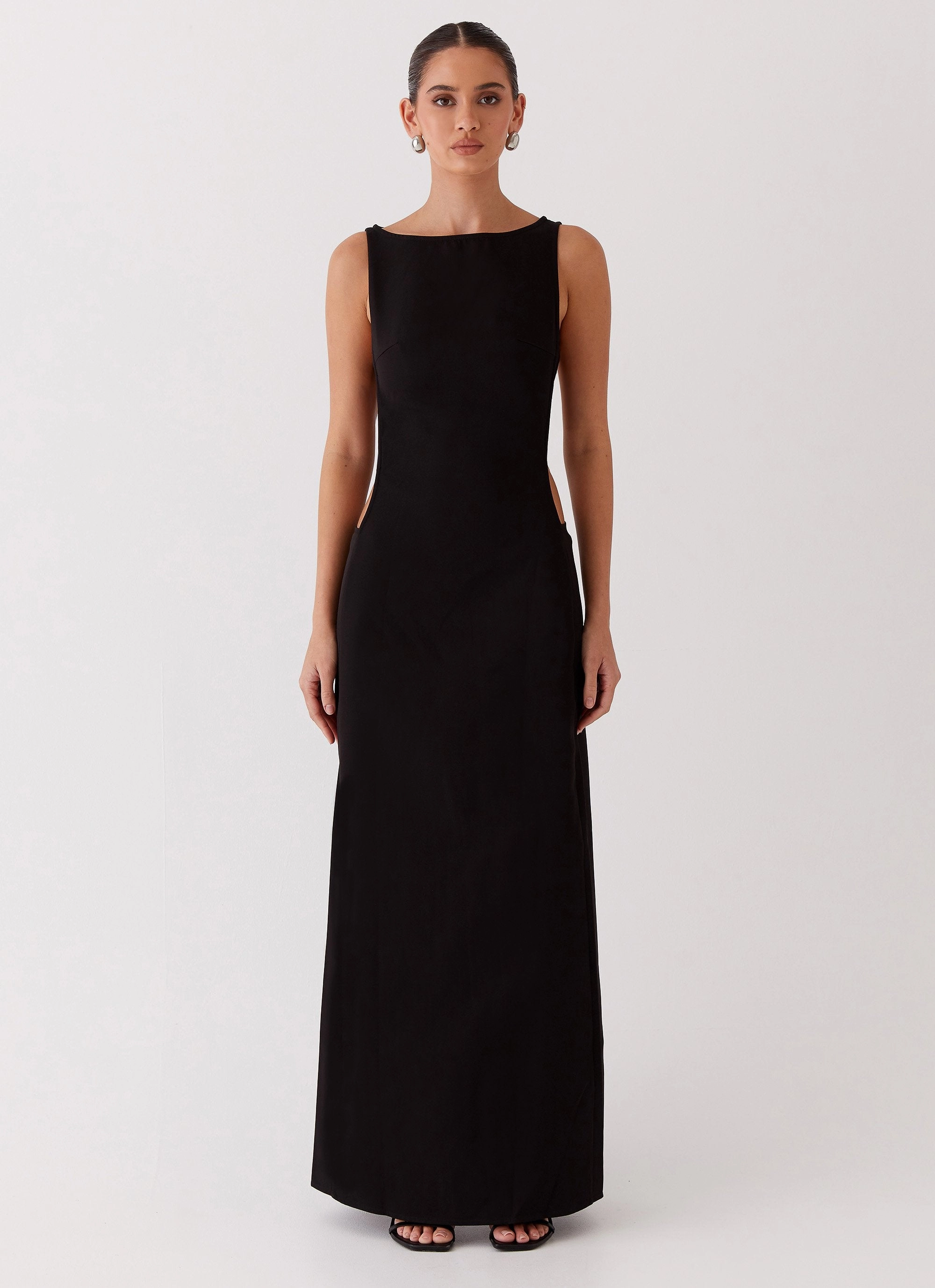 Cherish You Buckle Maxi Dress - Shadow Fluid Fabric