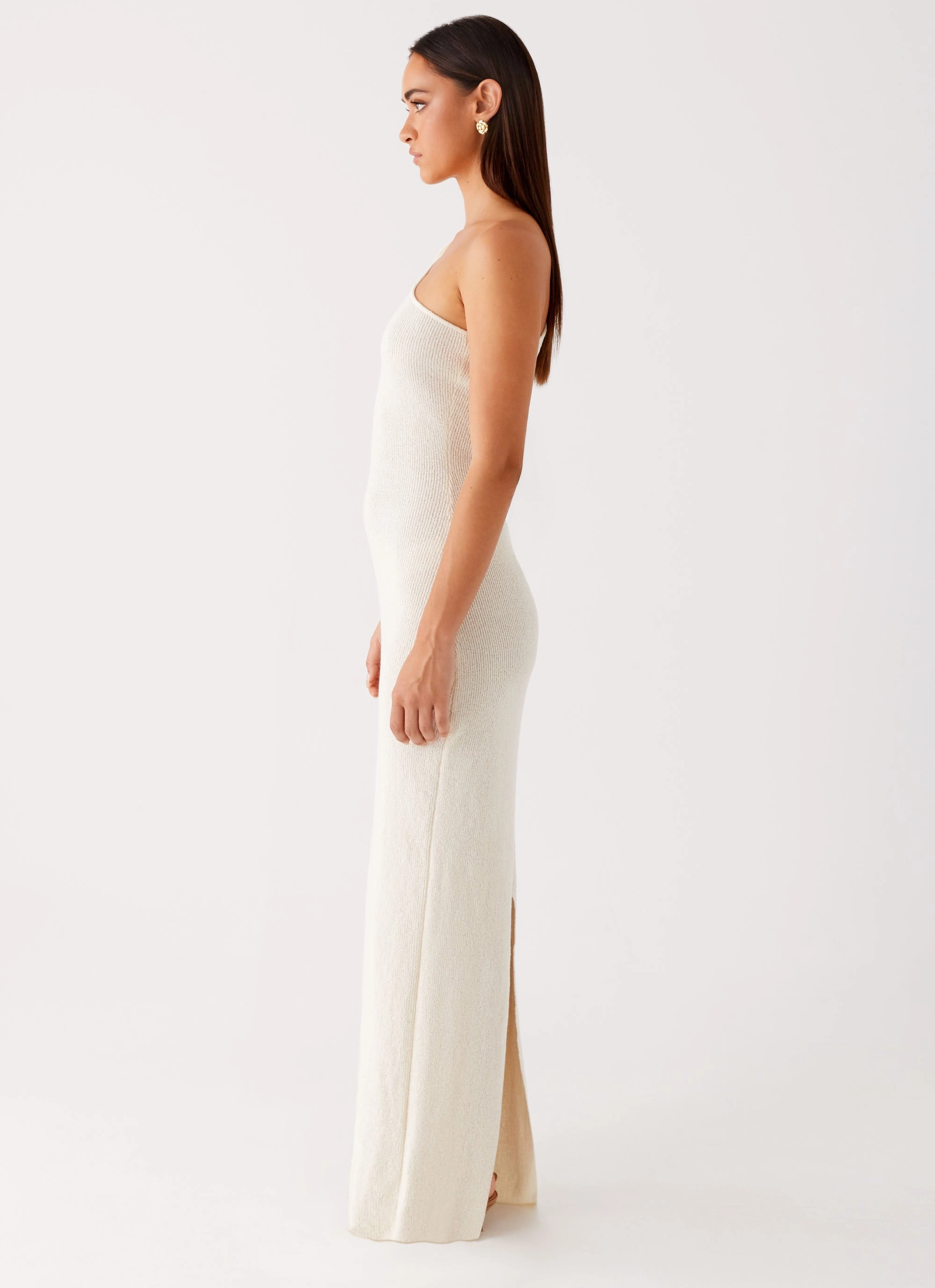 Easton Knit Maxi Dress - White Smooth Outline