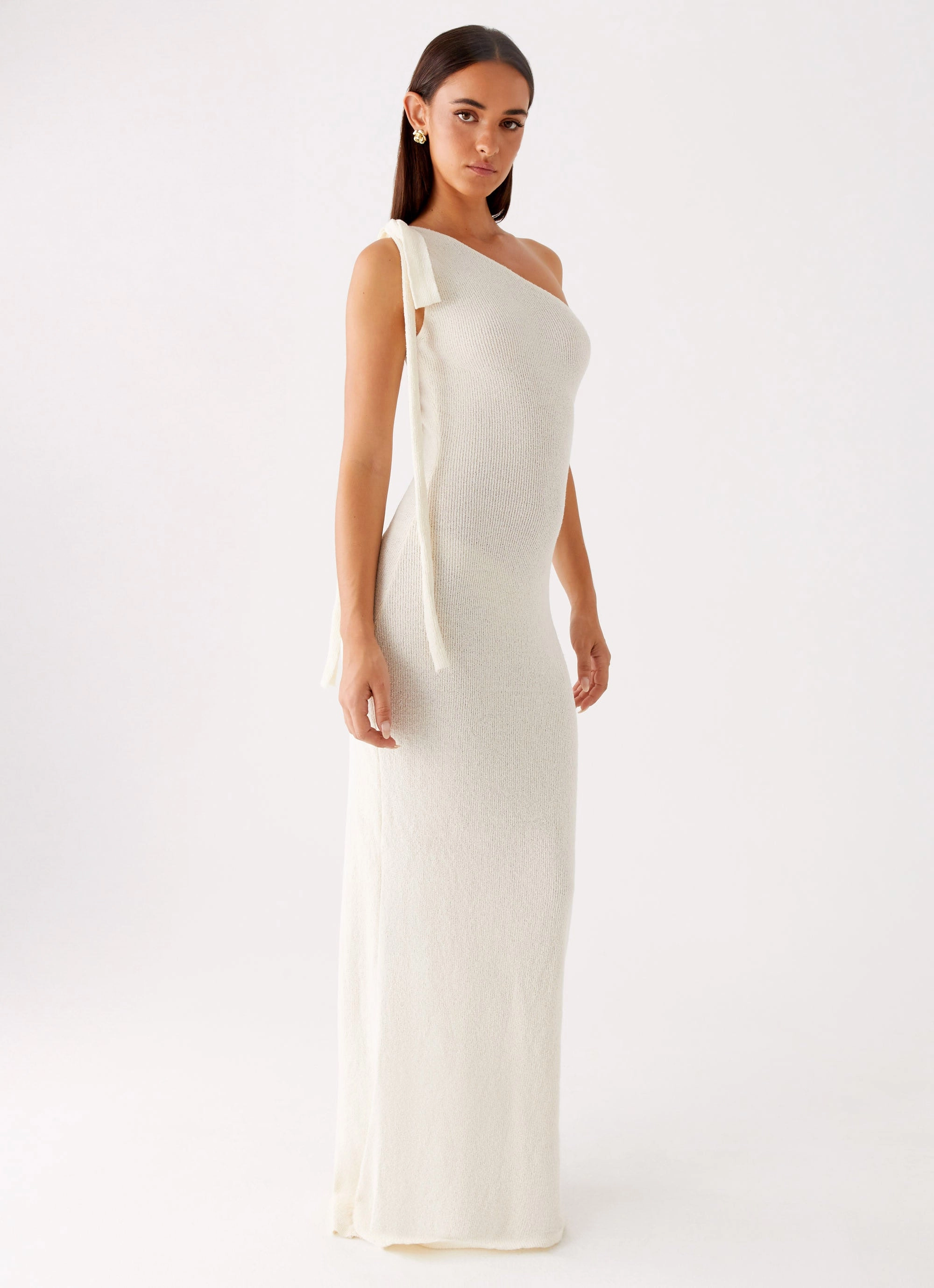 Easton Knit Maxi Dress - White Cozy Fit