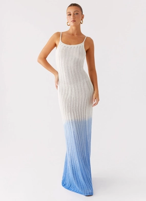 Wrap Glow Soft Flow Kiki Maxi Dress - Ombre Blue