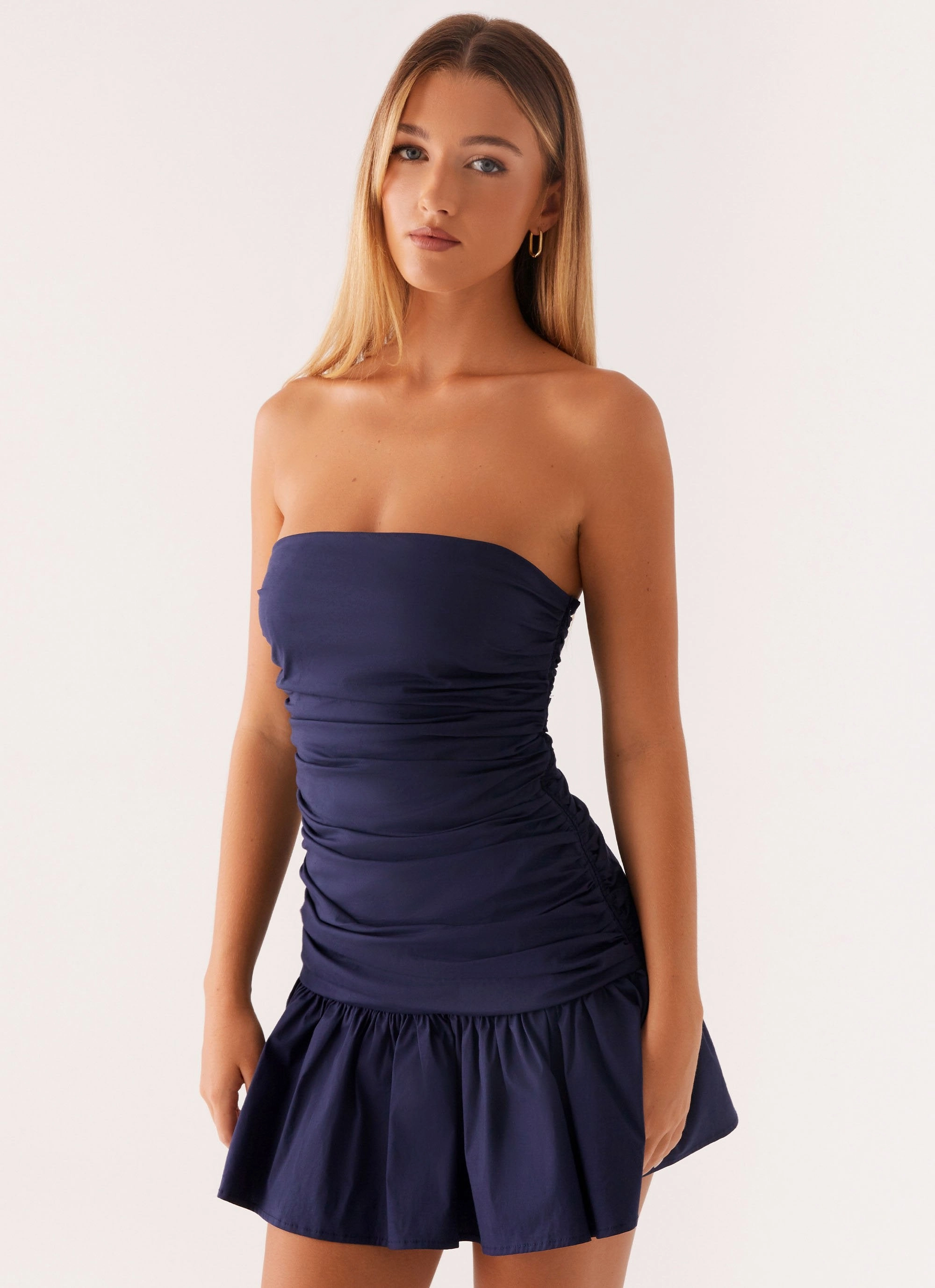 Carmel Mini Dress - Navy Smart Waist Design